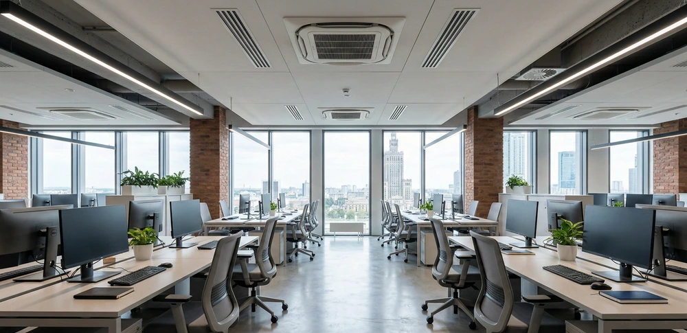 Klimatyzacja w biurze w OpenSpace Warszawa Mokotowska