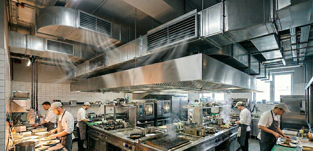 klimatyzacja dla gastronomii kuchnia w restauracji w Warszawie na Bielanach