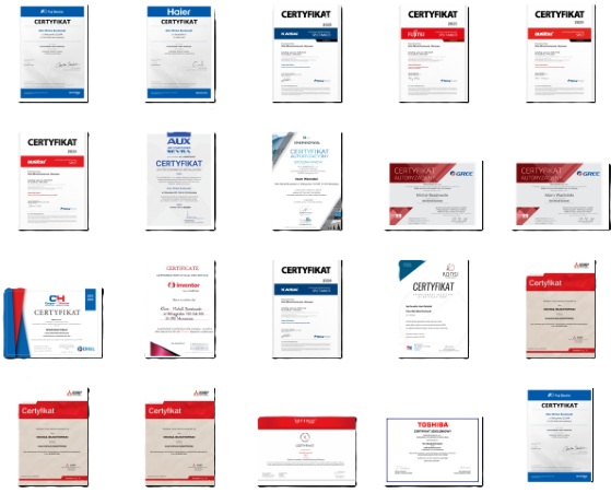 Klimatyzacja Żoliborz certyfikaty