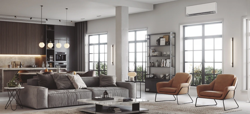 Panasonic Etherea klimatyzator ścienny w salonie